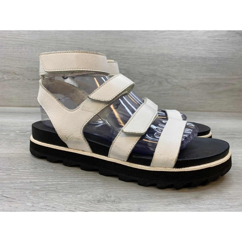 Sorel Roaming Multi Strap Sandals White Leather Platform Women's 9 Shoes